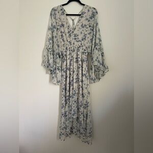 Blue and white floral dress